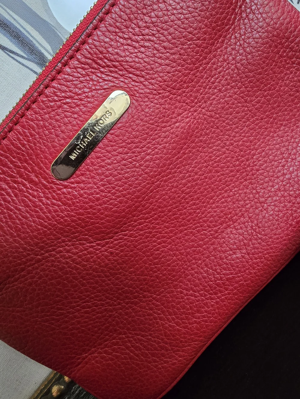 Michael Kors Red Leather Crossbody Mini Bag